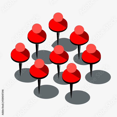 red push pins
