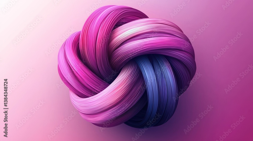 Abstract Pink and Purple Intertwined Knot: A 3D Digital Art Design Abstract Pink and Purple Intertwined Knot: A 3D Digital Art Design