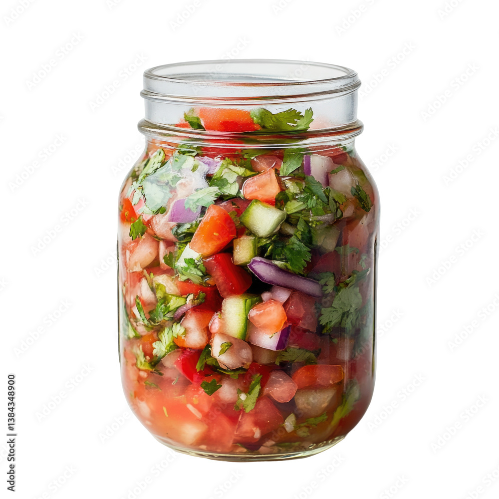 Pico de Gallo Jar on transparent background Pico de Gallo Jar on transparent background