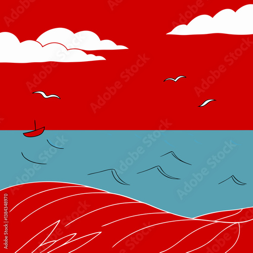 vector illustration of an abstract background with clouds