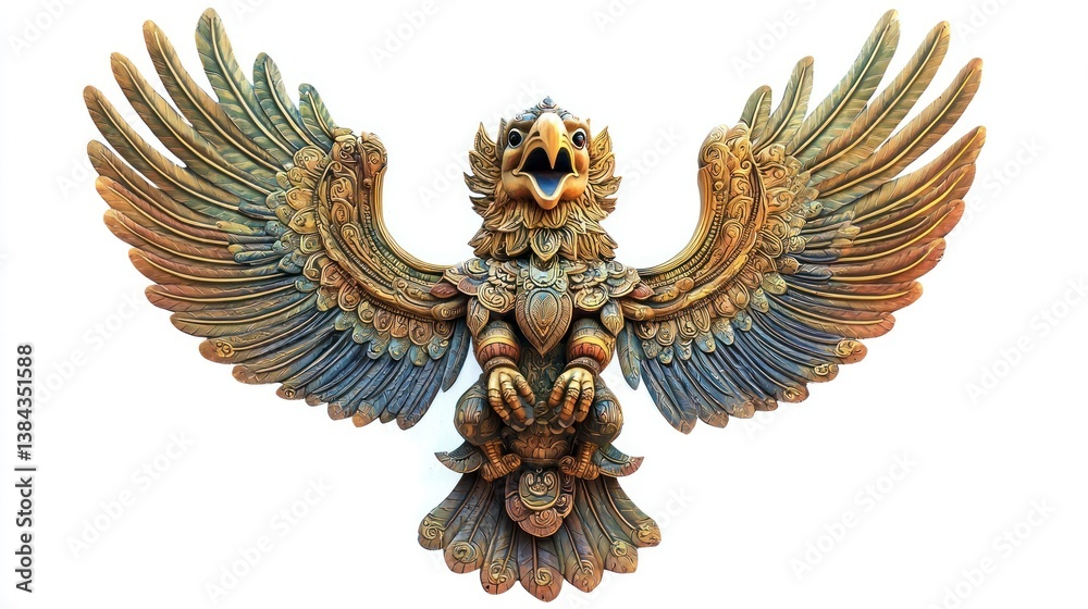 Fototapeta premium Garuda (Mythical bird from Hinduism) isolated on white background