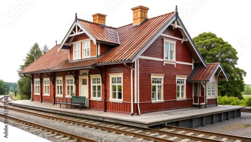 Long Exposure Photography: Rebuilt Swedish Village Railway Station at Night