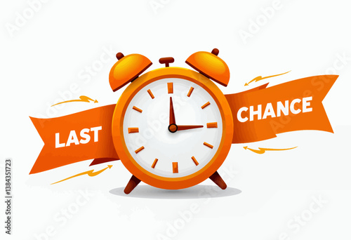 Orange Alarm Clock with Last Chance Banner