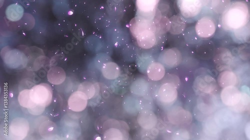 キラキラしたピンクの丸ボケ　風に舞い散る花の花弁　　桜・春・季節のイメージ