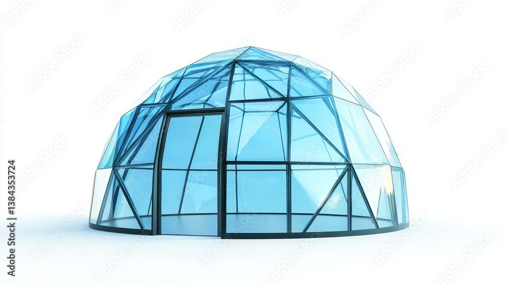 Fototapeta premium Glass igloo house isolated on white background