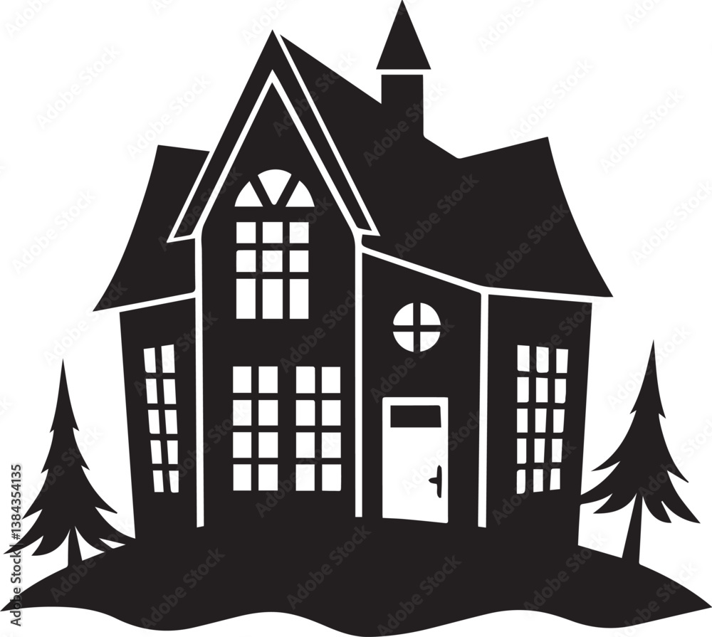 silhouette of a house, house vector illustration, house clipart, house silhouette vector black and white silhouette of a house, house vector illustration, house clipart, house silhouette vector black and white
