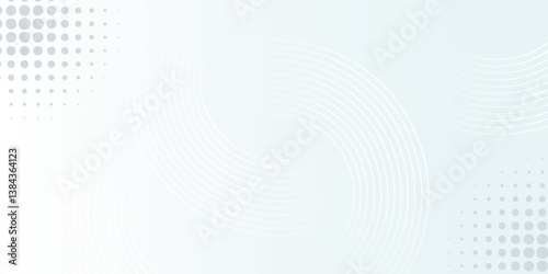 Wallpaper Mural White abstract background. Modern circle lines pattern. Futuristic concept. Torontodigital.ca
