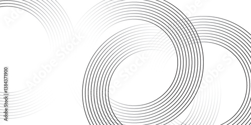 White geometric abstract background overlap layer on bright space with lines effect decoration. Modern graphic design element circles style concept for banner,