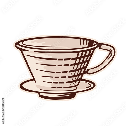Pour-over Filter Kalita Hand-Drawn Vintage Stickers for Coffee Brewing Enthusiasts