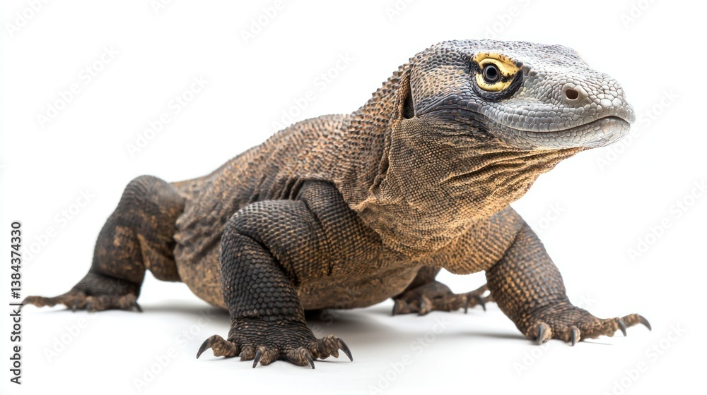 Obraz premium Komodo Dragon isolated on white background