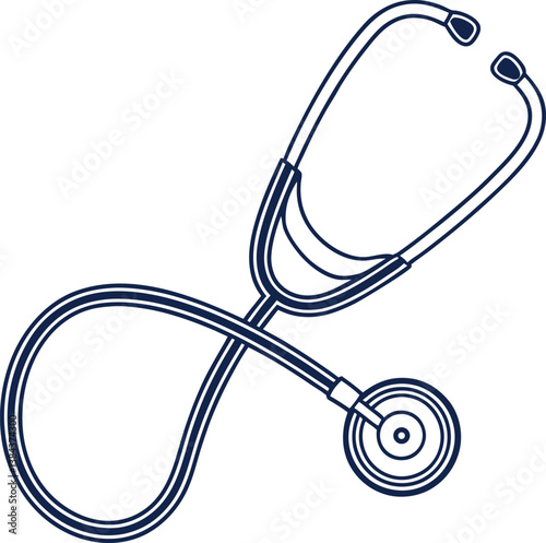medical stethoscope isolated on white back, health and medical icon