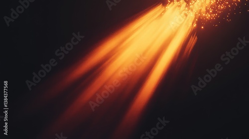 Abstract orange spotlight effect on a black background, casting dramatic shadows and creating a warm focal point. No text, no people.