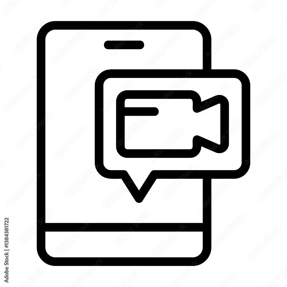 Video Call Outline Icon Video Call Outline Icon