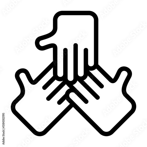 Cooperation Hands Outline Icon
