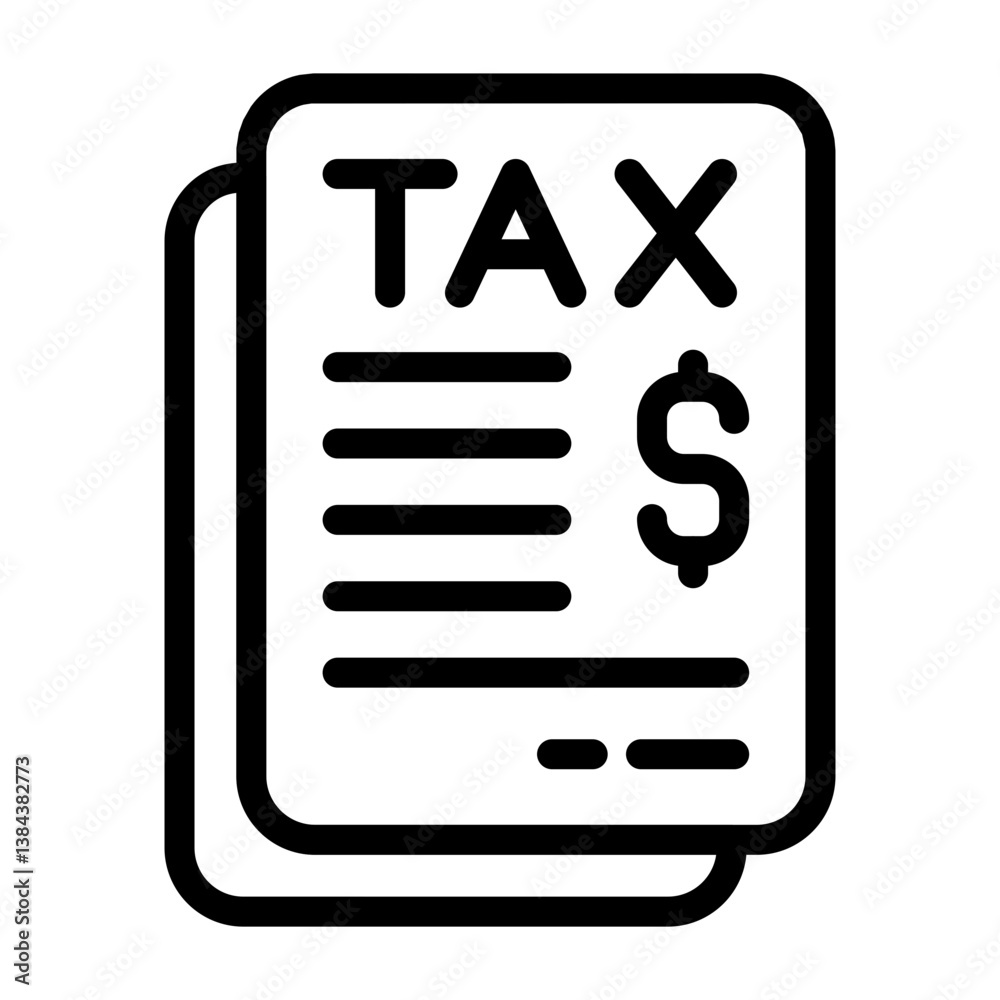 Tax Report Outline Icon Tax Report Outline Icon