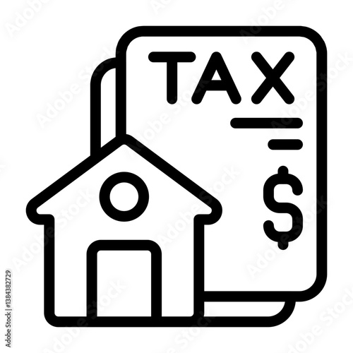 Property Tax Outline Icon