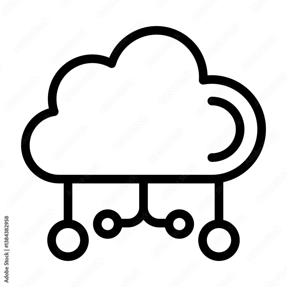 Cloud Computing Outline Icon Cloud Computing Outline Icon