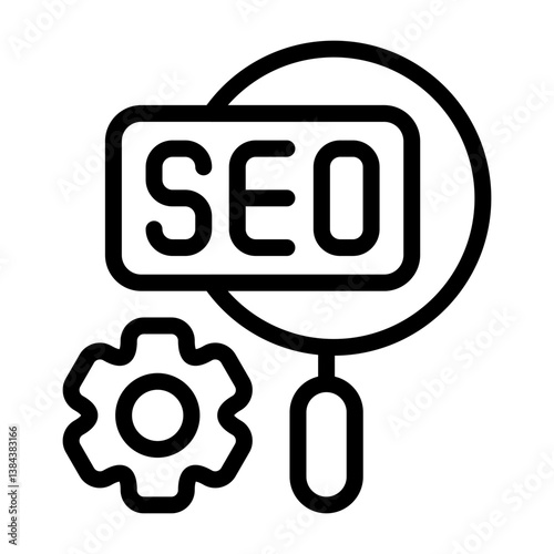 SEO Optimization Outline Icon
