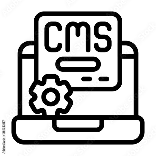 Content Management System Outline Icon