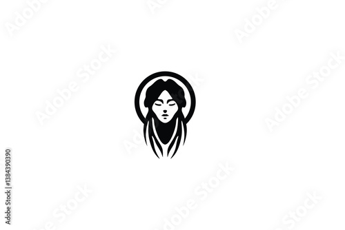 woman with black head covering logo illustration design