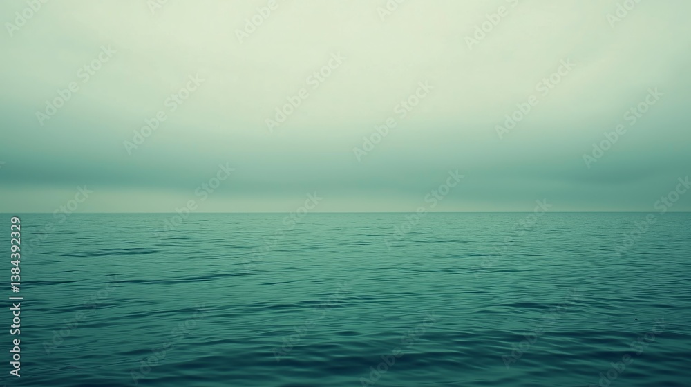 Obraz premium Serene Green Sea Horizon with Subtle Textures and Calm Atmosphere