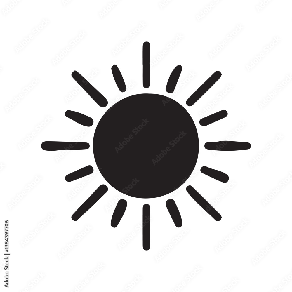 Black Sun simple icons collection. Liner sun icon. Vector illustration Eps 10 Black Sun simple icons collection. Liner sun icon. Vector illustration Eps 10