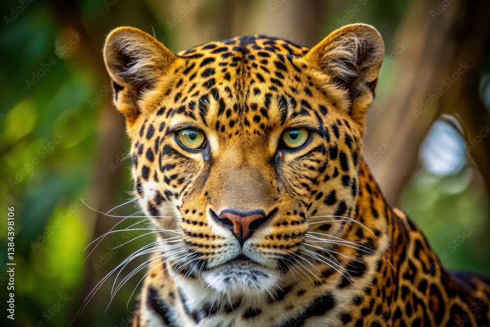 A Majestic Leopard's Intense Gaze, A Powerful Portrait of Wildlife in its Natural Habitat A Majestic Leopard's Intense Gaze, A Powerful Portrait of Wildlife in its Natural Habitat