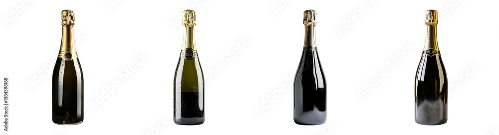Various Elegant Champagne Bottles with Gold Foil Seals Displayed, PNG bundle collection, Isolated on Transparent Background Various Elegant Champagne Bottles with Gold Foil Seals Displayed, PNG bundle collection, Isolated on Transparent Background