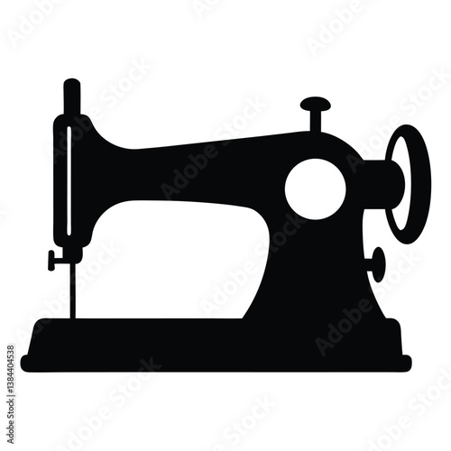 Classic Sewing Machine Silhouette, Vintage Style Design