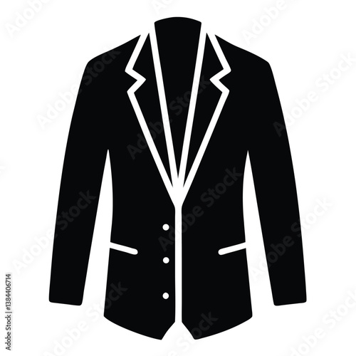 Isolated Business Suit Silhouette with White Trim 