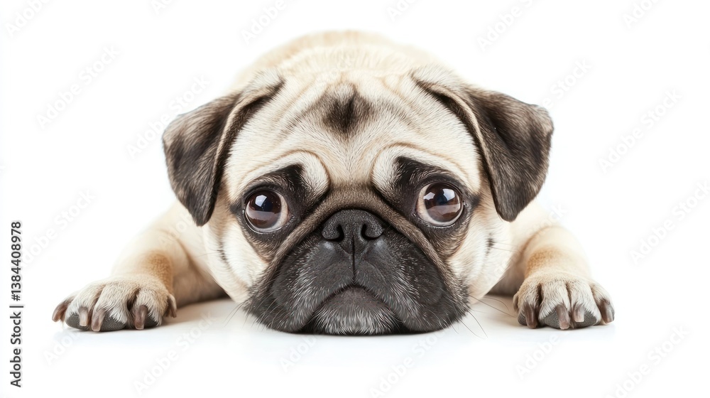 Obraz premium Pug isolated on white background