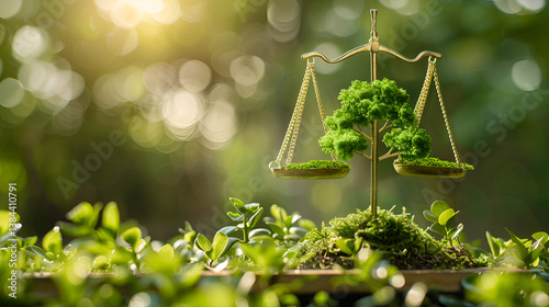 Nature's balance struck with lush greenery and golden light