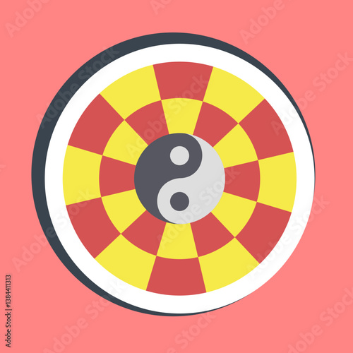 Sticker yin yang symbol. Chinese Zodiac elements. Good for prints, posters, logo, advertisement, decoration,infographics, etc.