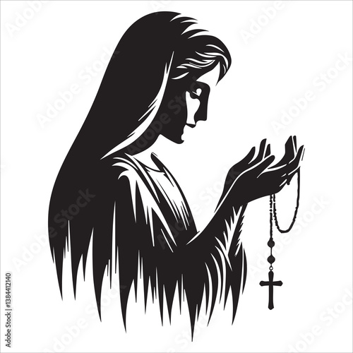 Praying Virgin Mary vector