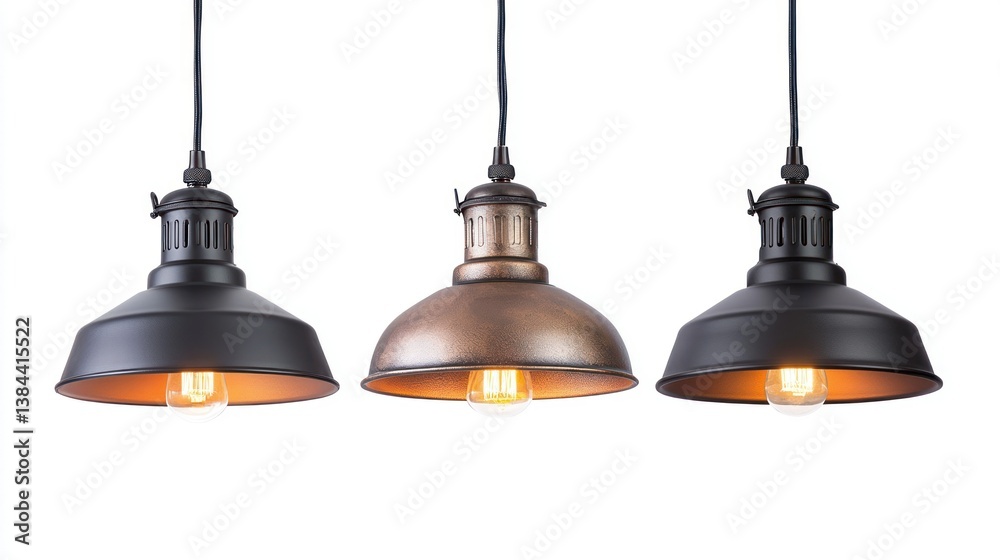Obraz premium Retro pendant lights isolated on white background