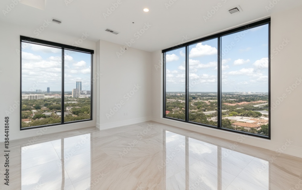 Fototapeta premium Modern Apartment with Panoramic City View