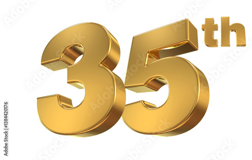 35 Year Anniversary Gold Number