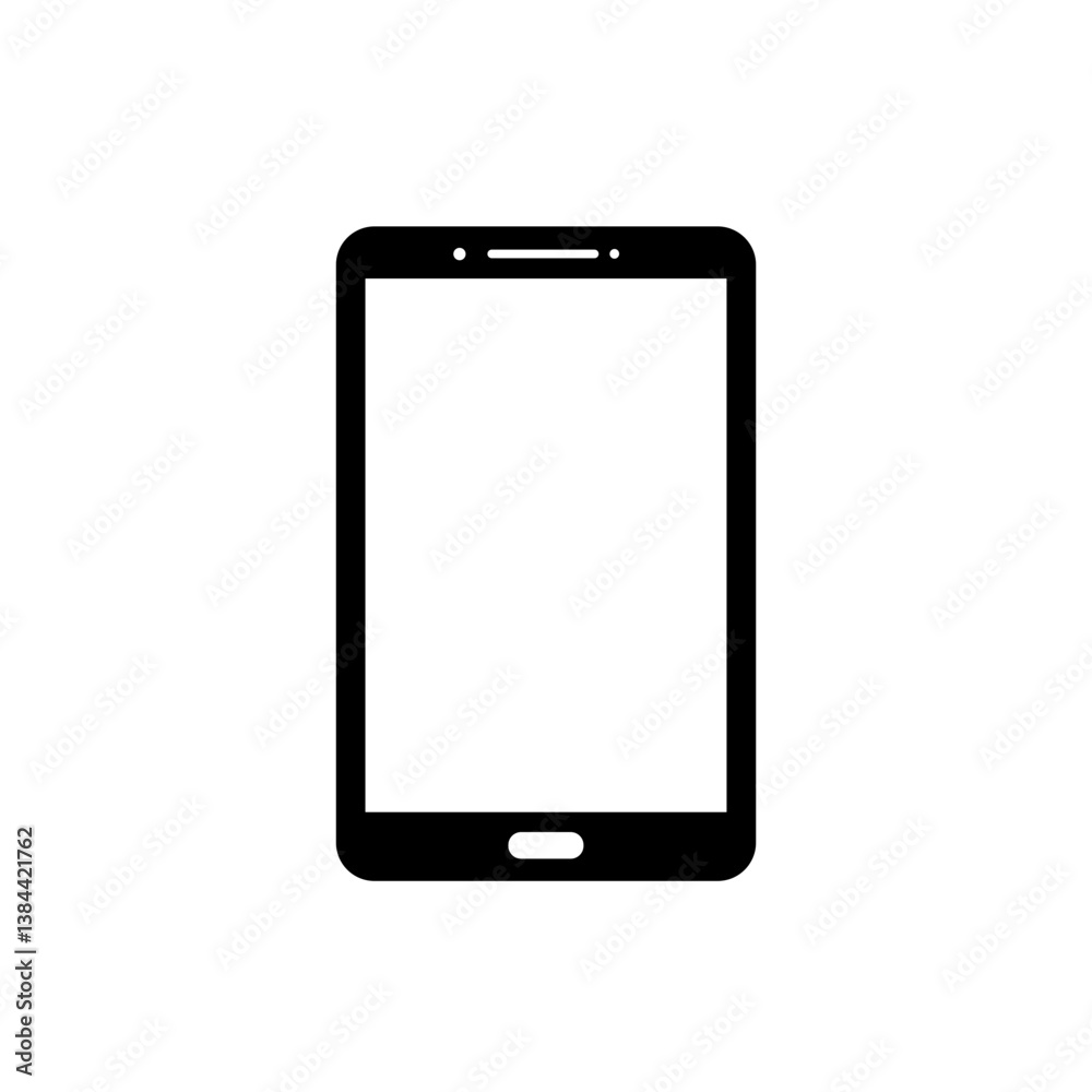 Black smartphone silhouette on a white background - minimalistic design Black smartphone silhouette on a white background - minimalistic design