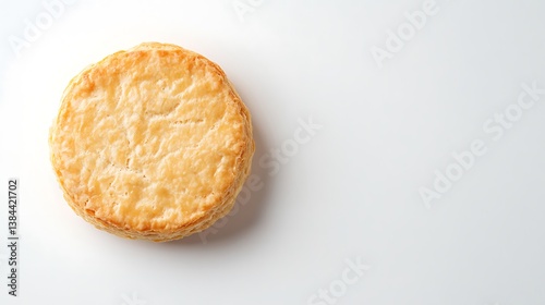 A festive National Buttermilk Biscuit Day background featuring a freshly baked buttermilk biscuit with a pat of butter, macro shot, Minimalist style