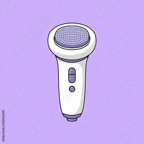 Epilator device design on a purple background  