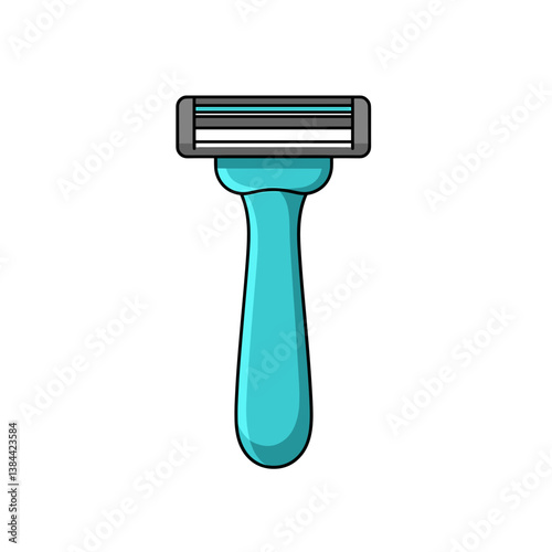 Turquoise Razor for Smooth Shaving on White Background  