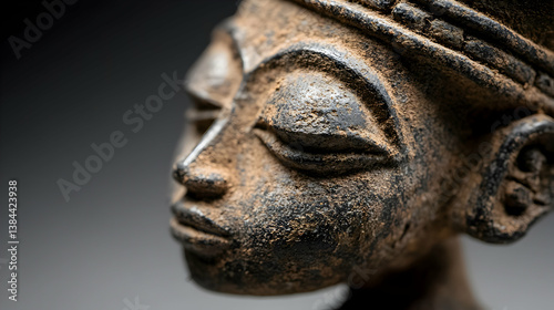 Close-Up of an Ancient African Statue