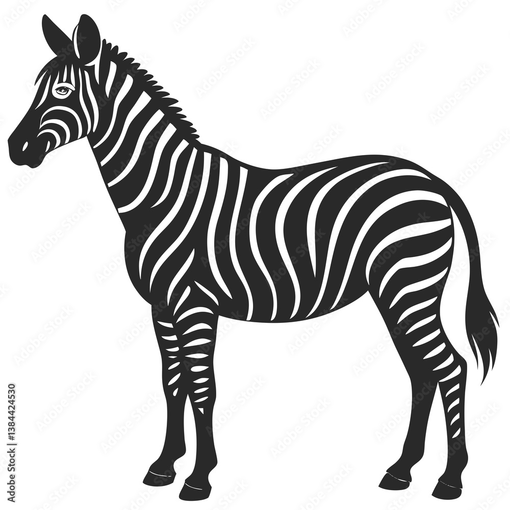 Fototapeta premium Zebra icon silhouette vector illustration