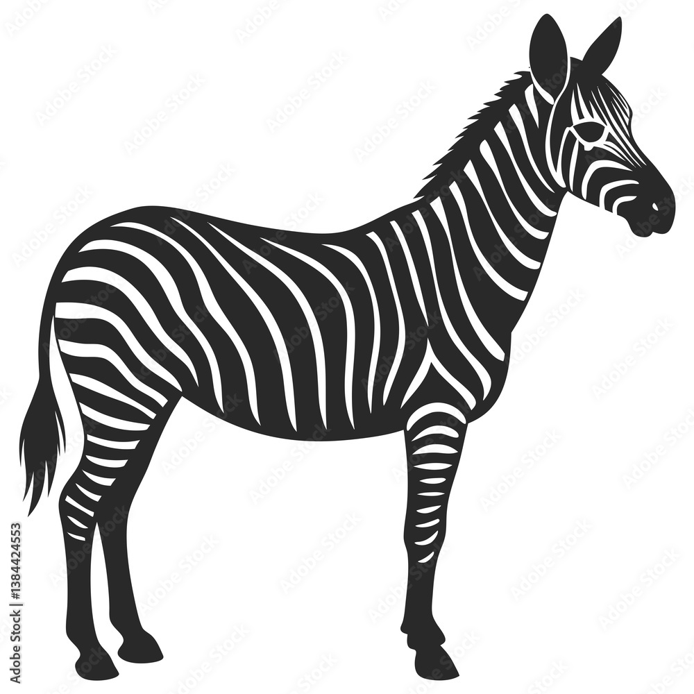 Fototapeta premium Zebra silhouette vector illustration