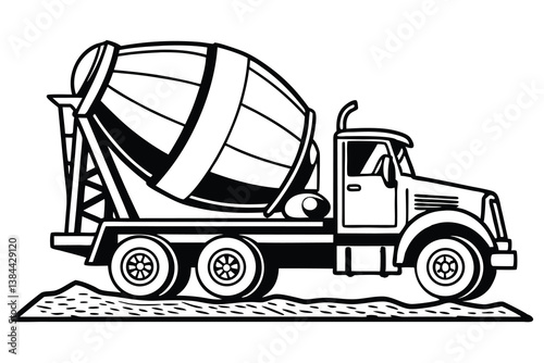 Heavy industrial dump truck vector illustration