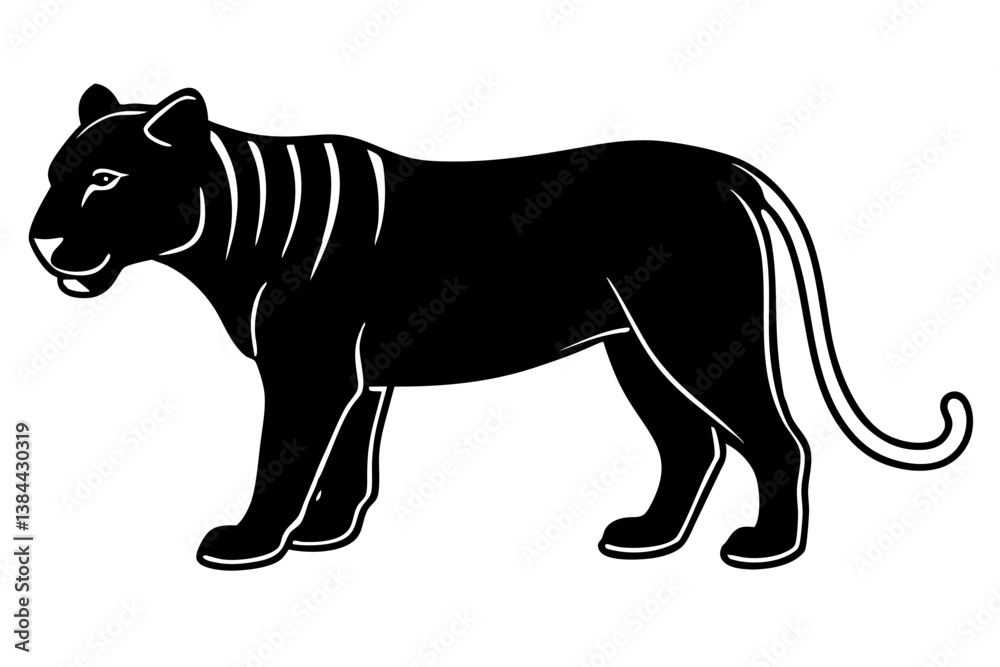 Obraz premium Tiger silhouette vector illustration