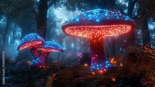 Glowing Mushrooms in Enchanting Forest (4)