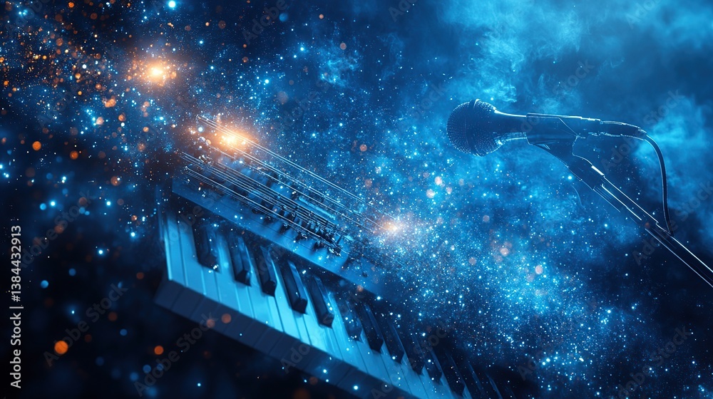 Naklejka premium Electronic keyboard performance
