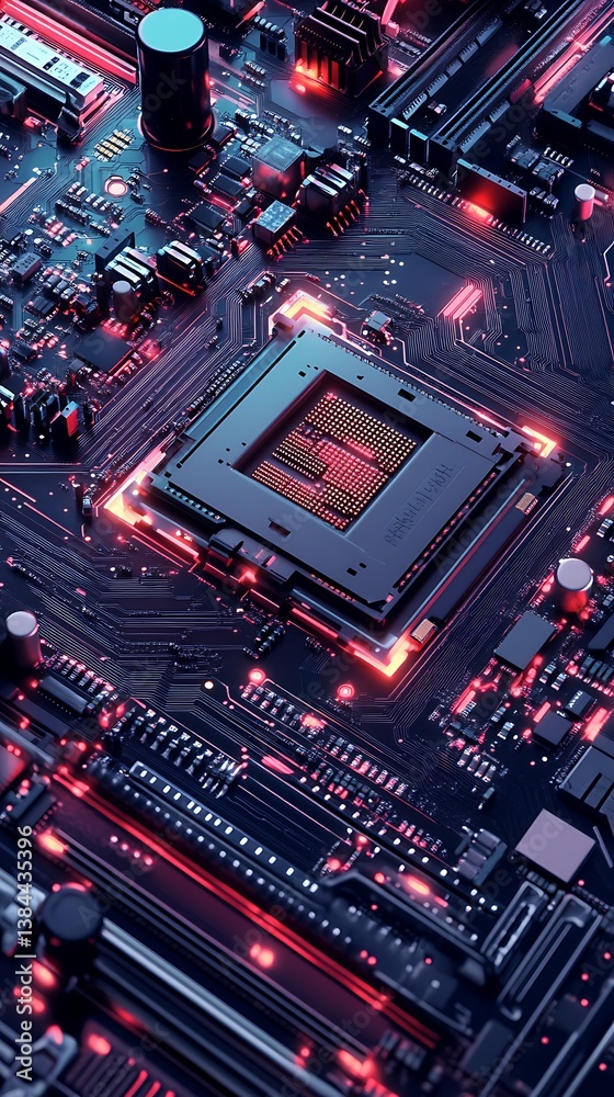 Fototapeta premium A close-up view of a computer circuit board feat