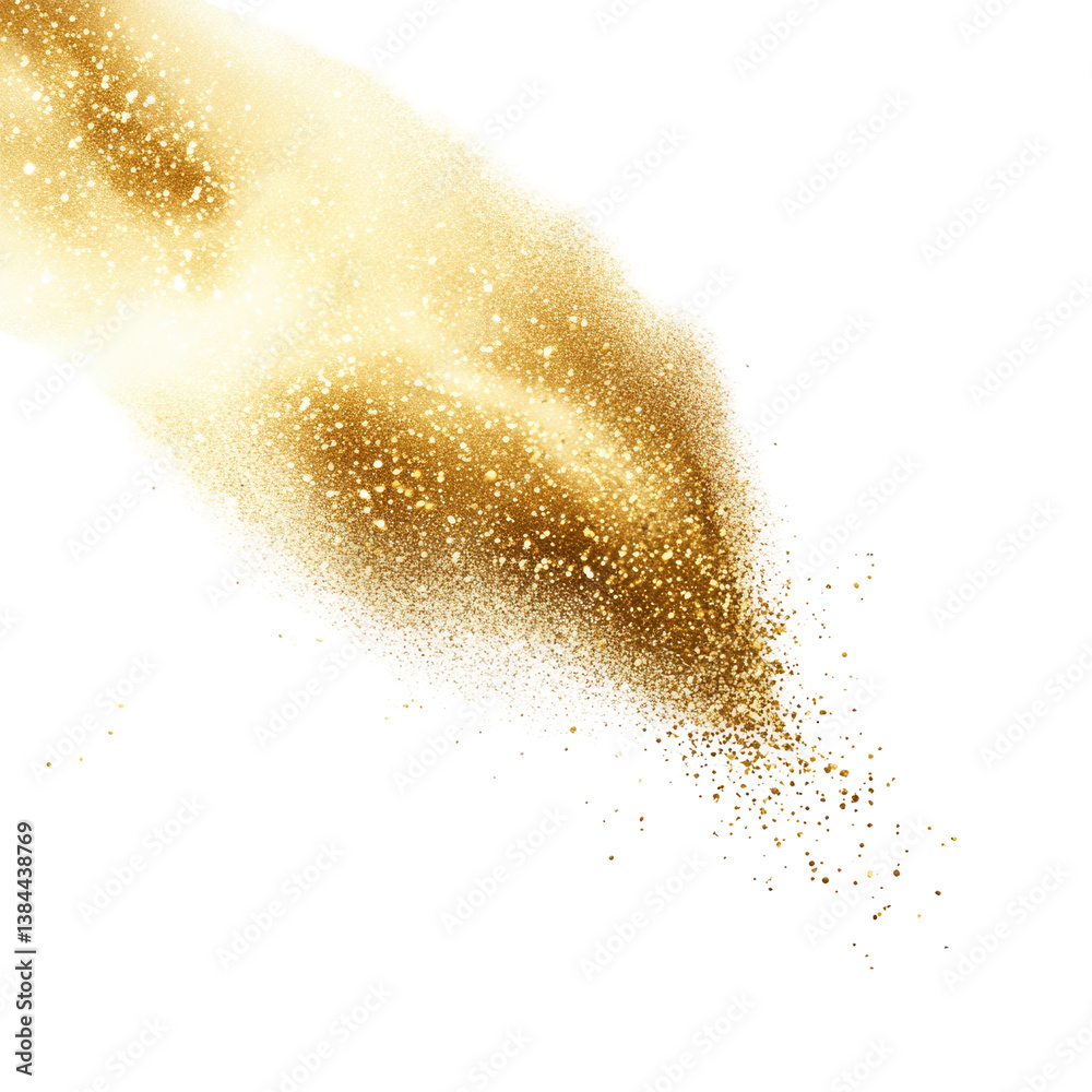 Fototapeta premium Gold Shimmer Dust on transparent background